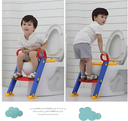 Children Toilet Trainer Seat with Step Stool (مقعد تدريب الأطفال على الحمام مع سلم صغير)